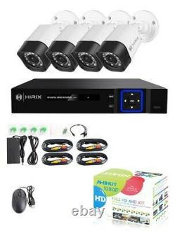 HIRIX 4CH 1080P Home Security Camera System OutdoorVideo Monitoring CCTV Kit HDD