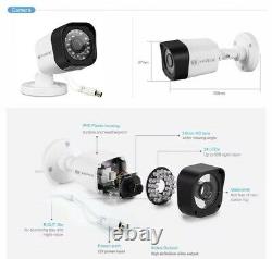 HIRIX 4CH 1080P Home Security Camera System OutdoorVideo Monitoring CCTV Kit HDD