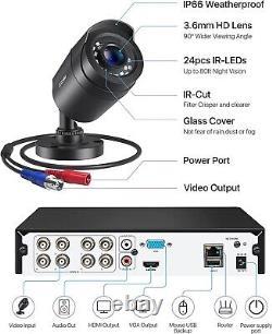 H. 265+1080p Home Security Camera System, 8 Channel 5MP Lite CCTV DVR with 1080p