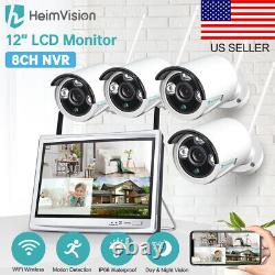 HeimVision 1080P HD Home Wireless Security Camera System Outdoor 8CH 12 LCD NVR