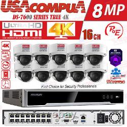 Hikvision 4MP 16CH CCTV Security IP Camera System Kit 16PoE NVR Dome Home Lot