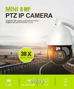 Hikvision Compatible 4K 8MP POE IP Speed dome PTZ Camera 30x zoom Onvif IR 100m@