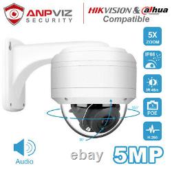 Hikvision Compatible Anpviz IP PTZ POE Camera 5MP 5X Zoom H. 265 IP66 Onvif