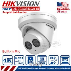 Hikvision DS-2CD2383G0-I 8MP POE CCTV Camera Outdoor IP WebCam Home Security lot