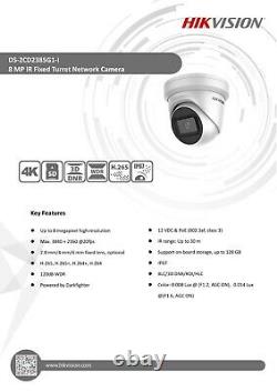 Hikvision Original 4K 8MP DS-2CD2385G1-I Turret Dome IP Camera Darkfighter 2.8mm