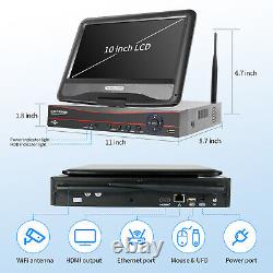 Hiseeu 10ch NVR with Monitor 5MP Outdoor Wifi CCTV Home Security Camera Systems