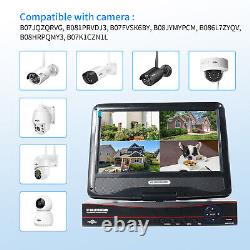 Hiseeu 10ch NVR with Monitor 5MP Outdoor Wifi CCTV Home Security Camera Systems
