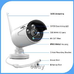 Hiseeu 10ch NVR with Monitor 5MP Outdoor Wifi CCTV Home Security Camera Systems