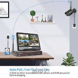 Hiseeu 10ch NVR with Monitor 5MP Outdoor Wifi CCTV Home Security Camera Systems