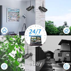 Hiseeu 10ch NVR with Monitor 5MP Outdoor Wifi CCTV Home Security Camera Systems