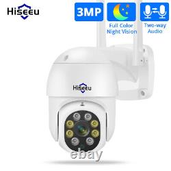 Hiseeu 3MP Outdoor Home Wireless Security Camera 2K WiFi IP Camera Two-Way Audio