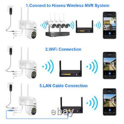 Hiseeu 3MP Outdoor Home Wireless Security Camera 2K WiFi IP Camera Two-Way Audio