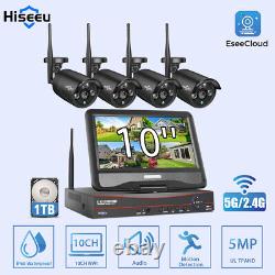 Hiseeu 5MP Camera 10CH NVR With Monitor 5G Wifi CCTV Home Security Camera System