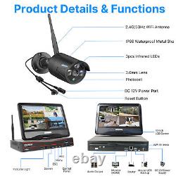 Hiseeu 5MP Camera 10CH NVR With Monitor 5G Wifi CCTV Home Security Camera System