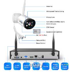 Hiseeu Security Camera System Outdoor Wireless Audio Wifi Home CCTV 3MP 10CH NVR