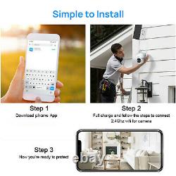 Home Battery Security Camera System Wireless Outdoor Wifi Pan/Tilt + Solar Panel