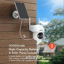 Home Battery Security Camera System Wireless Outdoor Wifi Pan/Tilt + Solar Panel