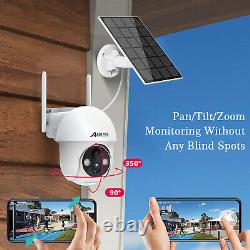 Home Battery Security Camera System Wireless Outdoor Wifi Pan/Tilt + Solar Panel