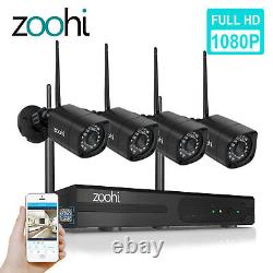 Home CCTV 1080P HD Outdoor Camera Security System Wireless WiFi 4CH NVR Night IR