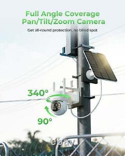 Home CCTV 4MP Outdoor Dome Solar Wireless Security Camera System with Monitor