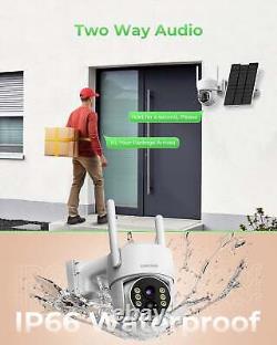 Home CCTV 4MP Outdoor Dome Solar Wireless Security Camera System with Monitor