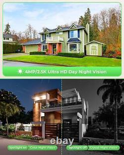 Home CCTV 4MP Outdoor Dome Solar Wireless Security Camera System with Monitor