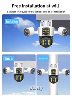 Home Security 8K 16MP IP Camera 10x Zoom 4 Lens 64 GB Outdoor WIFI CCTV