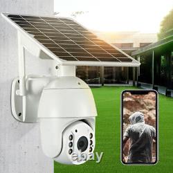 Home Security Camera Outdoor Solar Battery Powered Wireless Pan Tilt Spotlight