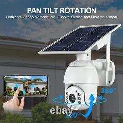 Home Security Camera Outdoor Solar Battery Powered Wireless Pan Tilt Spotlight