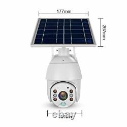 Home Security Camera Outdoor Solar Battery Powered Wireless Pan Tilt Spotlight