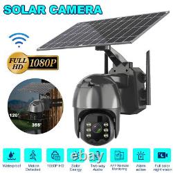 Home Security Camera Outdoor Solar Battery Powered Wireless Wifi Cam Pan Tilt