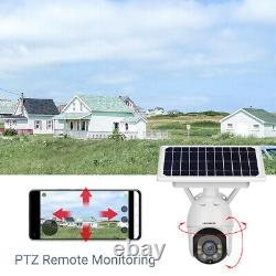 Home Security Camera Outdoor Solar Battery Powered Wireless Wifi Cam Pan Tilt