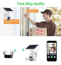 Home Security Camera Outdoor Solar Battery Powered Wireless Wifi Cam Pan Tilt