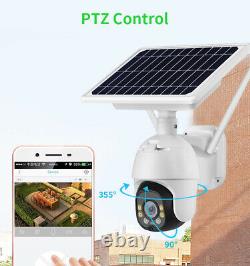 Home Security Camera Outdoor Solar Battery Powered Wireless Wifi Cam Pan Tilt