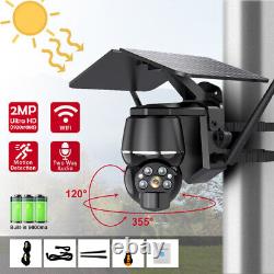 Home Security Camera Outdoor Solar Battery Powered Wireless Wifi Pan Tilt