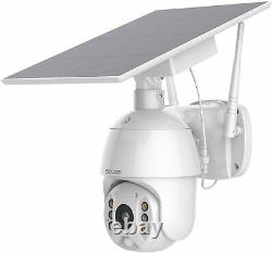 Home Security Camera Outdoor Wireless WiFi Pan Tilt 360° Solar Battery Powered