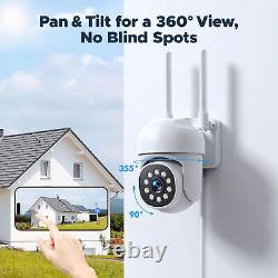 Home Security Camera System 360° PTZ Wireless CCTV 2 Way Audio Outdoor 10CH NVR