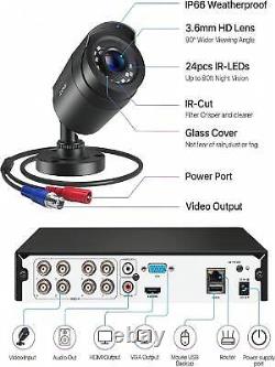 Home Security Camera System With Human Vehicle Detection, 80ft Night Vision