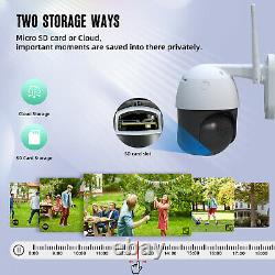 Home Security Camera Wireless System Outdoor Solar Battery Powered Wifi Cam 2K