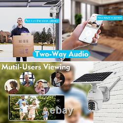 Home Solar Security Camera Outdoor, PTZ 360° View 1080P Wireless Wifi Rechargeab