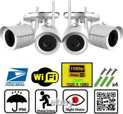 Home Wireless Security Camera System Outdoor 1080P 4 CH WIFI NVR WD 1TB HDD