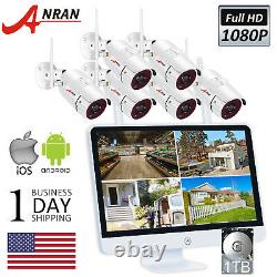 Home Wireless Security Camera System Outdoor 1080P 8CH NVR 1TB With 15Monitor