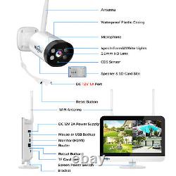 Home Wireless Security Camera System Outdoor 3MP HD 10CH NVR 1TB With 12Monitor