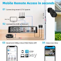 KERUI 8CH H. 265+ 5MP Lite DVR 1080P Outdoor CCTV Home Security Camera System Kit