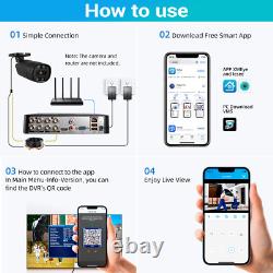 KERUI 8CH H. 265+ 5MP Lite DVR 1080P Outdoor CCTV Home Security Camera System Kit