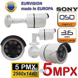 KIT SORVEGLIANZA DVR 4 Canali + HD + 4 Sony 5MPX Notturno 40 metri + HD