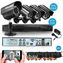 KKMOON 4CH 1080P DVR Outdoor Home CCTV Security Camera System IR Night Vision