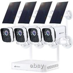 Kittyhok Solar Home Security Camera System, 4pcs 2k Ultra Solar Security Cameras