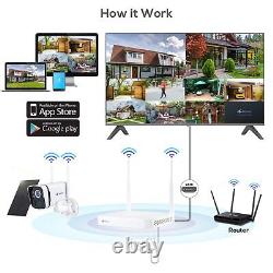 Kittyhok Solar Home Security Camera System, 4pcs 2k Ultra Solar Security Cameras