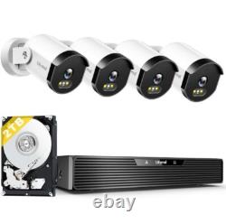 LITYMOL Home Security Camera System, 4 Cameras, 3K/5MP, 8CH NVR with 2TB HDD